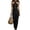 01 Black, variant on Elegant Crossover Halter Linen Maxi Dress for Women Summer Sleeveless Bodycon Wedding Guest Vacation Dresses