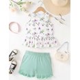 thumbnail image 3 of Arshiner Toddler Girls Summer Outfit Sleeveless Ruffle Top and Elastic Shorts Set Kids Short Set, 3 of 6