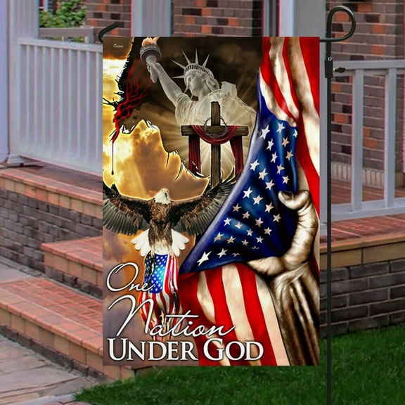 FLAGWIX American Flag - Jesus Christ. One Nation Under God American U.S Flag THB3657F - Garden Flag (11.5" x 17.5")
