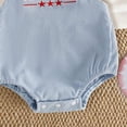 thumbnail image 4 of enyan 4th of July Infant Baby Girls Romper Independence Day Outfit Newborn 3 6 12 18 Months Girl Jumpsuit Overall Light Blue,3-6 Months, 4 of 4