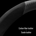 thumbnail image 3 of Carbon Fiber Steering Wheel Cover, Non-Slip and Sweat Absorbent, 15" Steering Wheel Covers for X5 X3 Men Women, Black (Black Suede ///) C105, 3 of 3