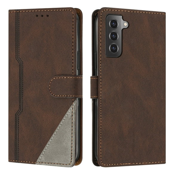 Case for Samsung Galaxy S21 5G PU Leather Flip Folio Cover with Card Holders Magnetic Closure Folding Kickstand