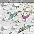 thumbnail image 5 of Unicorn Dog Crate Cover, Colorful Mythical Animals in Cartoon Style Rainbow Mane on Star Filled Background, Easy to Use Pet Kennel Cover for Dogs, 35" x 23" x 27", Multicolor, by Ambesonne, 5 of 6