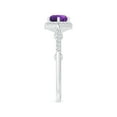 thumbnail image 3 of ANGARA Natural Round 1.15 ct Amethyst Hexagonal Halo Ring with Filigree in 14K White Gold for Women (Size-7mm) | February Birthstone, Anniversary, Jewelry Gift for Women | Natural Amethyst Ring, 3 of 8