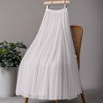 thumbnail image 6 of Pleated Mesh Skirt for Women Flowy Tulle Maxi Skirt Casual Elegant Long Skirt Flowy Party Bottoms, 6 of 8