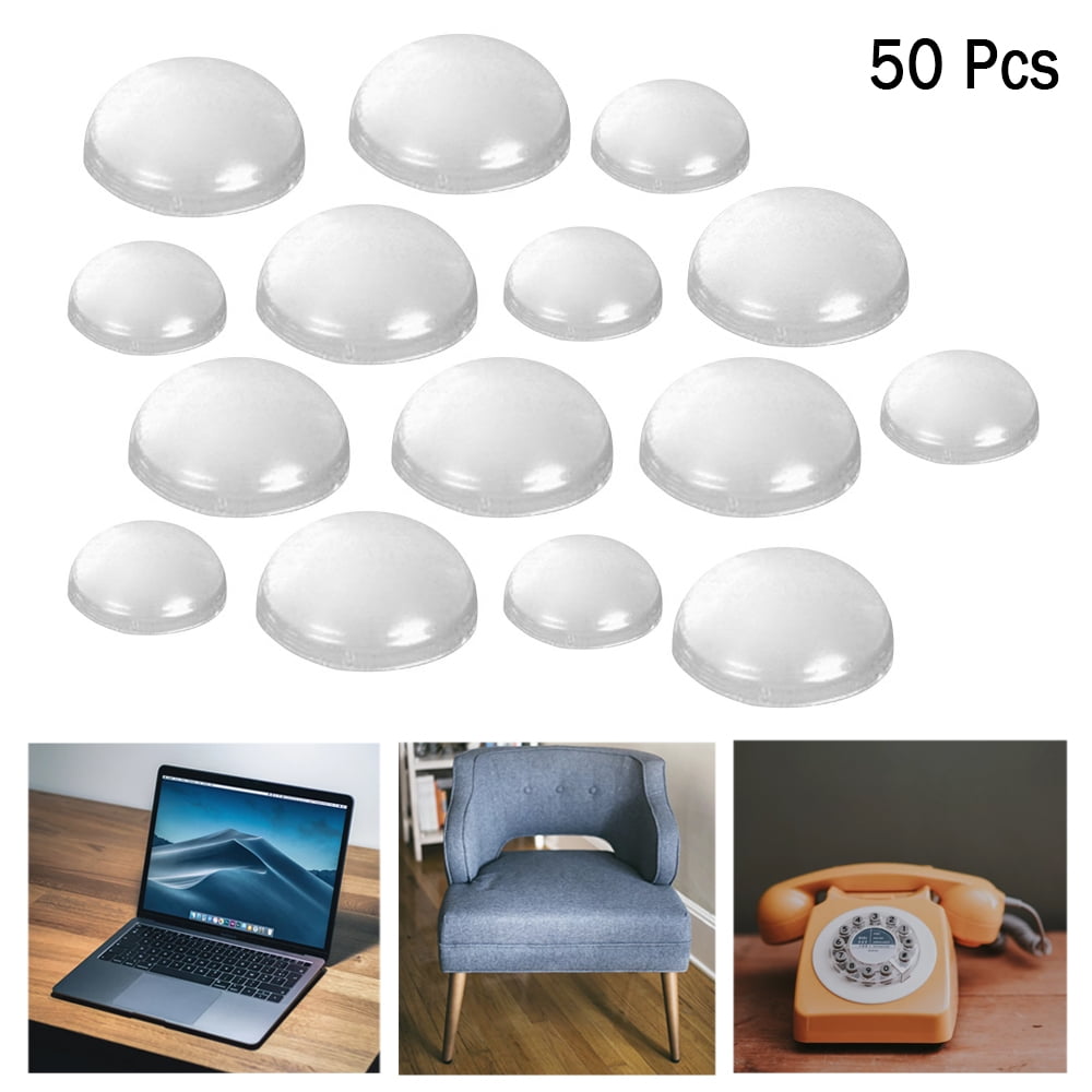 50 Self Adhesive Grip Pads Furniture Clear Bumpers Round Laptop