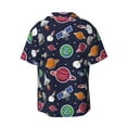 thumbnail image 2 of Xecao offers the Rocket Satellite for Men's Casual Short-sleeved Shirt, a button-up collared shirt with a pocket, perfect for beach vacations and yacht travel in the Medium size., 2 of 7