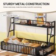 thumbnail image 5 of Aukfa Twin Size Metal Bed Frame, Montessori Floor Bed with Desk and Storage Shelves for Kids Toddler, Black, 5 of 8