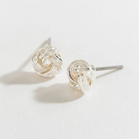 Women's Silver Love Knot Ear Sense Stud Earrings by Howard's