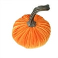 thumbnail image 3 of Elegant Velvet Pumpkin Sculpture - Autumn Thanksgiving Desktop Decor for Holiday Tabletop Display, Fall Centerpiece for Dining Table, Mantel, and Seasonal Home Decoration, 3 of 7