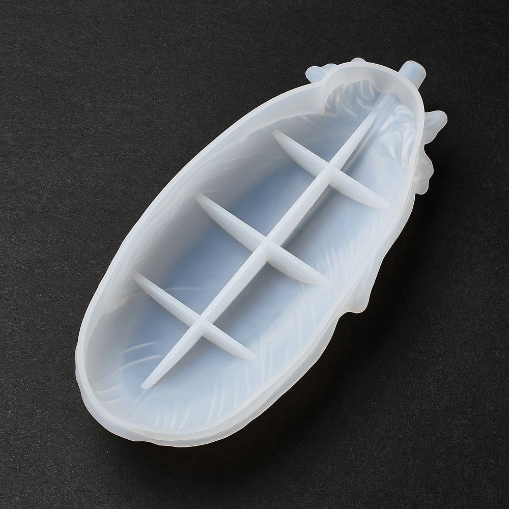 2pcs Feather Jewelry Plate Silicone Molds for UV Resin Epoxy Resin Craft Making White 250x110x46mm Inner Diameter: 188x80mm