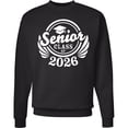 thumbnail image 2 of Inktastic Senior Class of 2026 in White with Graduation Cap Adult Sweatshirt, 2 of 4