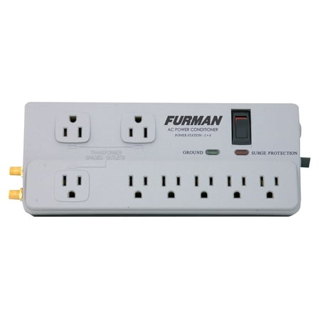 Furman PST-2+6 Power Conditioner Strip, 8 Filtered Outlets, 15A, For