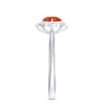 thumbnail image 3 of Rosec Jewels Fire Opal Vintage Inspired Ring with Diamond Accent (AAA Quality), 10K White Gold, US 10.00, 3 of 9