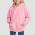 thumbnail image 2 of Ulanda Girls Hoodie Trendy Cute Hooded Sweatshirt with Pocket Baggy Kids Pullover Winter 2025 Back to School Clothes Teens (Pink, 9-10 Years), 2 of 9