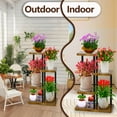 thumbnail image 3 of Flyclix Indoor Plant Stand - 4 Tier Metal Plant Shelf for House Plants, Corner Design for Space-Saving Storage, Ideal Plant Holder for Living Room, Balcony, Garden, or Patio, 3 of 5