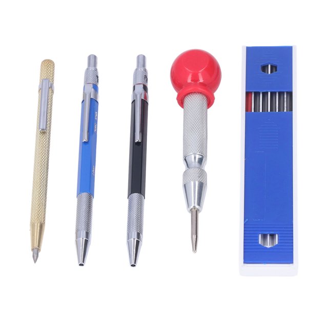 Kit de Crayons de Charpentier Mécanique, Design Moleté Crayons de Charpentier Portables pour Croquis