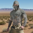 thumbnail image 2 of Sun Protection Tops,Men's Hunting Shirts with Mask UPF 50+ Camo Long Sleeve Fishing Hoodie Shirt with Adjustable Drawstring, 2 of 9