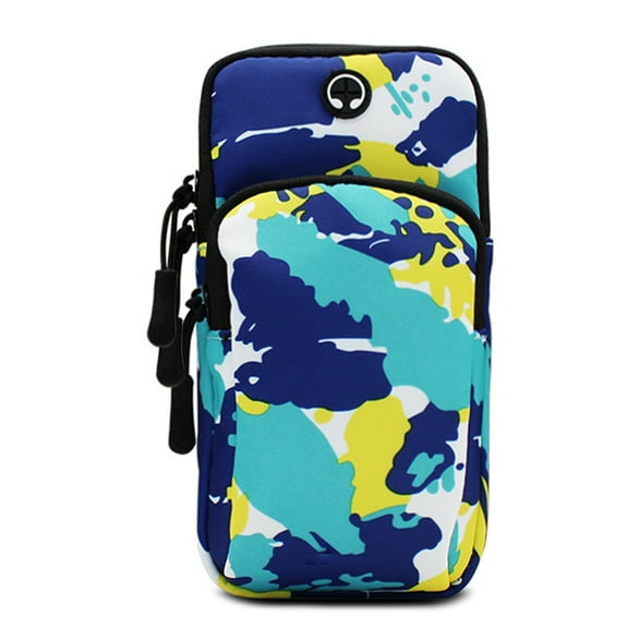 PU leather outdoor sports arm bag fitness running mobile phone arm band wrist bag waterproof - yellow