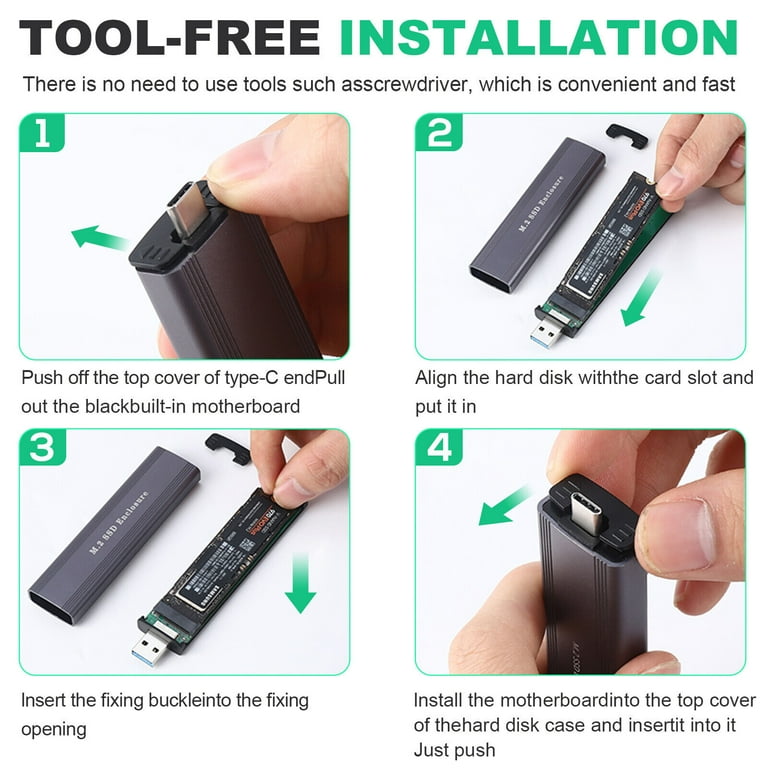 M2 NVME NGFF SATA SSD to Type-C/USB 3.0 Portable External Drive