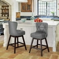 thumbnail image 4 of Dycanpo 26" Swivel Bar Stool Set of 4 with Upholstered Back, for Home Kitchen, Dark Gray, 4 of 6
