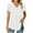 White, variant on Admvng Short Sleeve Shirts For Women Casual V-Neck Short Sleeve Cute Solid Summer Loose Blouses Tops S-2XL