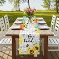 thumbnail image 4 of Table Runners 90 Inches Long Dress Scarves, Sunflower Floral Farmhouse Coffee/Dining/Kitchen Table Runner for Living Room, Farmhouse Pastoral Daisy Bees Grey Plaid 13x90 Inch, 4 of 9