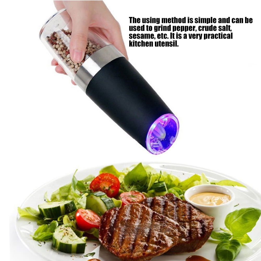 Rupoun Household MultiFunctional Electric Grinding Tool Pepper Mill Induction Spice Grinder, Black (7.9 inches / 20 cm)