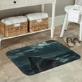 thumbnail image 7 of Pofeuu Moonlit Night Sky Shark Print Flannel Doormats Rug16"x24"Rug Washable Doormats Indoor Outdoor Rugs for Layered Front Door Mats, Porch, Kitchen, Entryway, 7 of 7