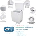 thumbnail image 3 of ROVSUN 3.5/5.0 Cubic Feet Chest Freezer, Compact Deep Freezer with Storage Basket, Adjustable Thermostat for Home Kitchen Office, White, 3 of 10