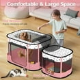 thumbnail image 6 of Portable Cat Playpen with litter box area, Foldable Pet Dog Playpen, for Kitten Puppy Play Pen Indoor/Outdoor, Cats Enclosure Cages Tent with Carrying Case, 600D Oxford 8-Rods, 32"x24"x22", Pink, 6 of 16