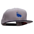 thumbnail image 5 of Blue Seal Embroidered Two Tone Superior Cotton Twill Flat Bill Snapback Cap - Navy Grey OSFM, 5 of 5