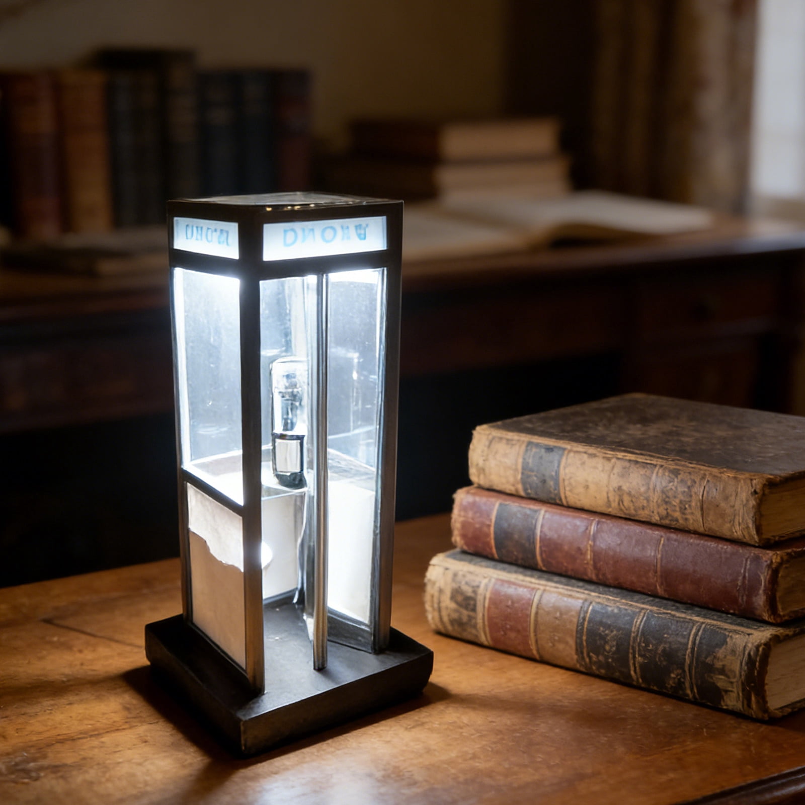 Retro Vintage Phone Booth Table Lamp, Tall Telephone Box Decorative Night Light with Warm LED Light for Bedroom Office Desk, Classic Phonebooth Lamp Home Decor Gift for Living Room Study