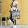 thumbnail image 4 of FORMRS Womens Canvas Tote Bag with Zipper Inner Pocket Shoulder Handbag, Floating Whale, 4 of 7