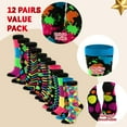 thumbnail image 4 of JOYIN 12 Pack Women Christmas Socks,Colorful Funky Paint Splash Colorblocks Crew Socks for Christmas Gift,Holiday or Birthday Gift, 4 of 10