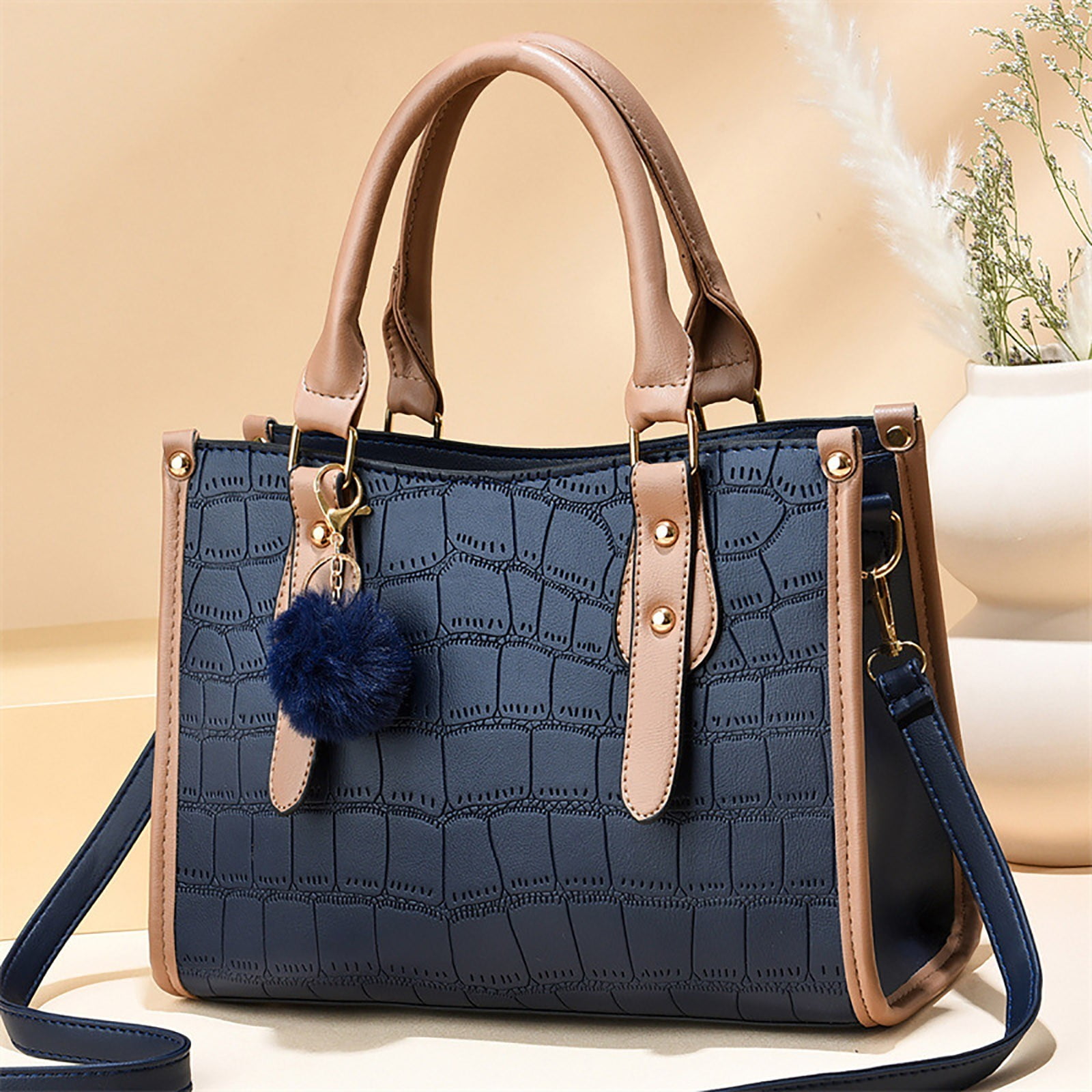 Medium Tote Bag for Women Laptop Tote Bag Vintage Work Bags Top-handle Purses with Adjustable Strap