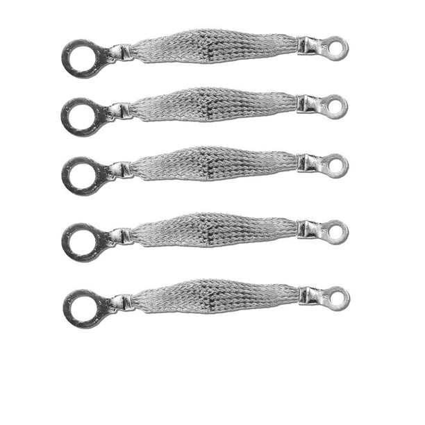 4" x 1/2" Braided Ground Straps (1/2" Ring to 1/4" Ring)5pcs Walmart