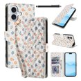 thumbnail image 1 of Wallet Case for iPhone 16 Plus , PU Leather Phone Cover Kickstand RFID Blocking Flip Case Card Slots Wrist Strap Relief Engraved Pattern Magnetic With Stylus Pen, Colorful Flower, 1 of 10