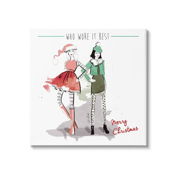 Stupell Industries Who Wore It Best Christmas Fashion Graphic Art Gallery Wrapped Canvas Print Wall Art, Design by Alison Petrie