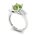 thumbnail image 2 of Three-Stone Engagement Ring for Women - 2.5ct Natural Peridot in 14K White Gold Promise Ring, 2 of 6