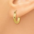 thumbnail image 3 of Real 14kt Yellow Gold Satin and Diamond-cut 3mm Round Hoop Earrings; for Adults and Teens; for Women and Men, 3 of 4