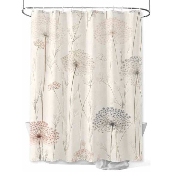 Fsddascl Dandelion Retro Leaves Shower Curtain Set - Long 72" x 84" Washable Bathtub Curtain with 12 Hooks, Farmhouse Botanical Watercolor Waterproof Fabric Stall Shower Curtains for Bathroom