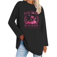 thumbnail image 1 of Pisexur Hauts à Ruban pour Femmes Mode Manches Longues Col Rond Chandails en Molleton Décontractés Sensibilisation au Cancer du Sein Pull Tops Chandails en Molleton Graphiques Inspirants T-Shirts Tops d'Automne pour Femmes, 1 of 5