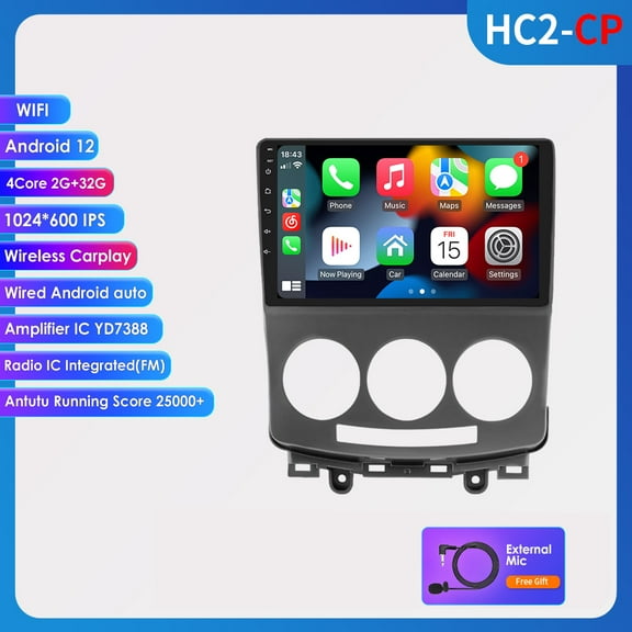 Android 12 Carplay Wifi 32GB USB Car Stereo Radio GPS Navigation Player For 2005-2010 Mazda 5