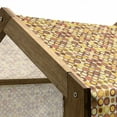 thumbnail image 5 of Mid Century Pet House, Retro-Themed Styled Round Edged Square Pattern in Old Earth Tones, Outdoor & Indoor Portable Dog Kennel with Pillow and Cover, 5 Sizes, Brown Yellow Coral, by Ambesonne, 5 of 5