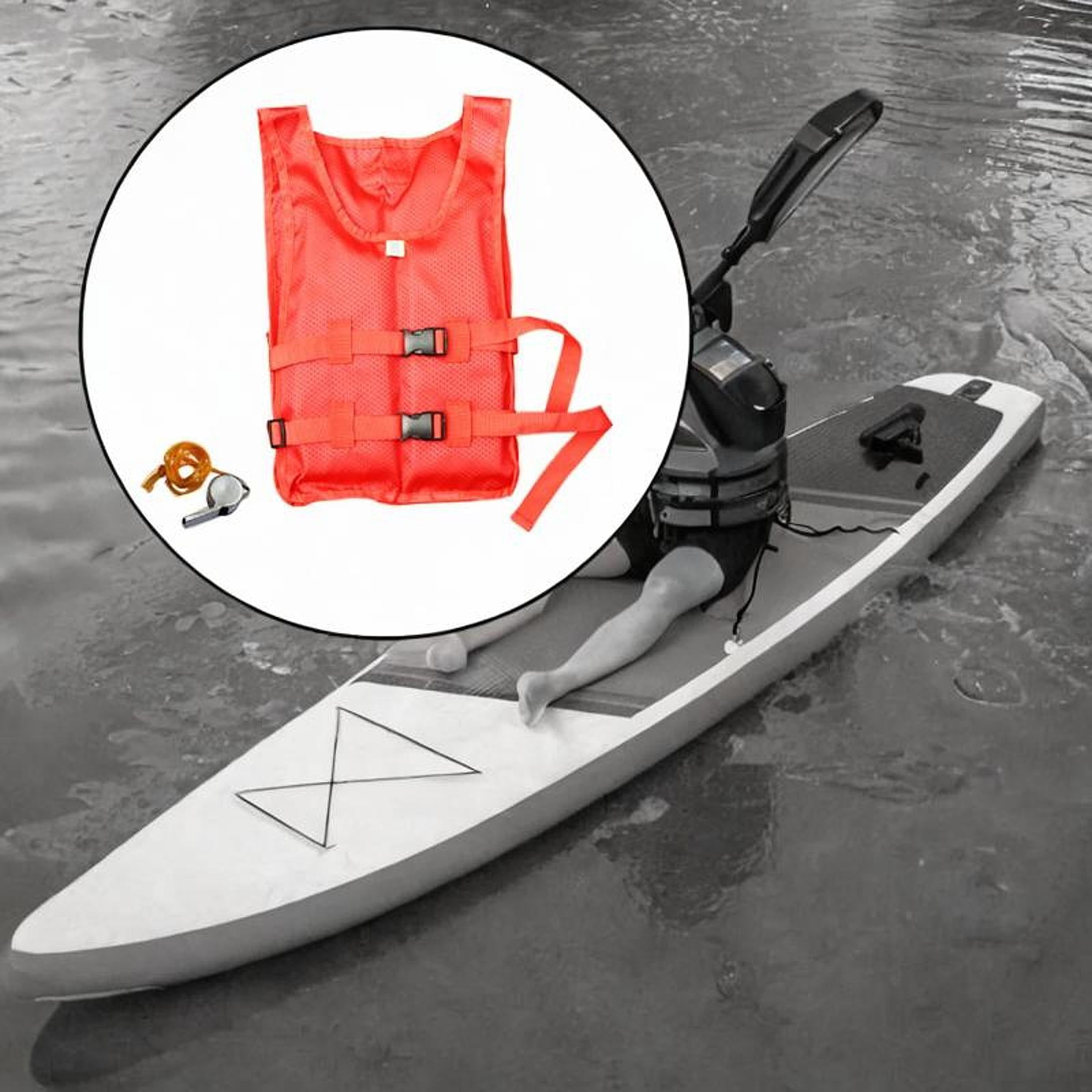 QccHieUs Life Jacket Paddle Vest for Adults Lightweight Adjustable Foldable Life Vest for Red