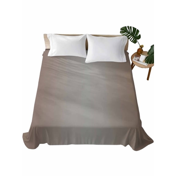 Twin Flat Sheet 66"x96", Brown Gray Ombre Soft Lightweight Bedding Flat Sheets Only, Modern Gradient Abstract Art Brushed Microfiber Top Bed Sheet, Breathable StainResistant Bedsheets