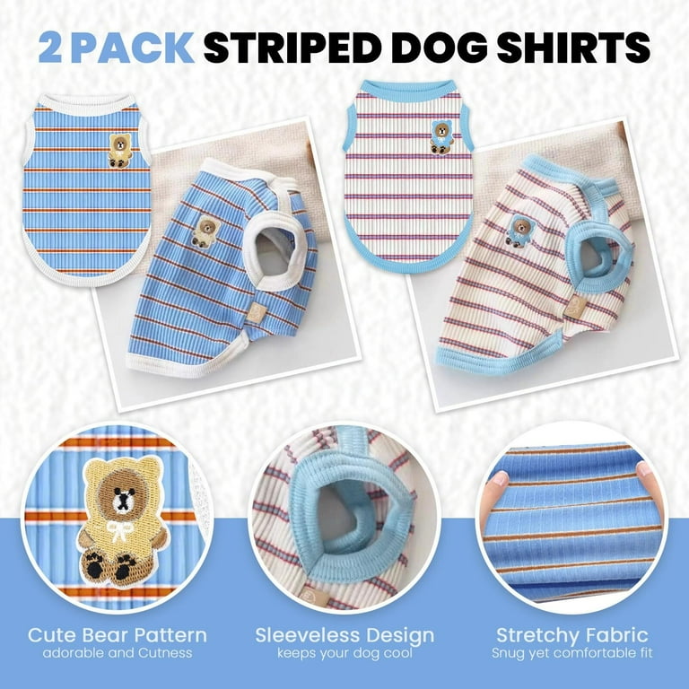 Ranphy Floral Sleeveless Dog Shirt With Leash Ring - Cute Summer Vest For Small Dogs