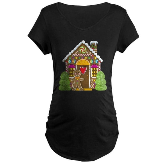 CafePress - Gingerbread House Maternity Dark T Shirt - Maternity Dark T-Shirt