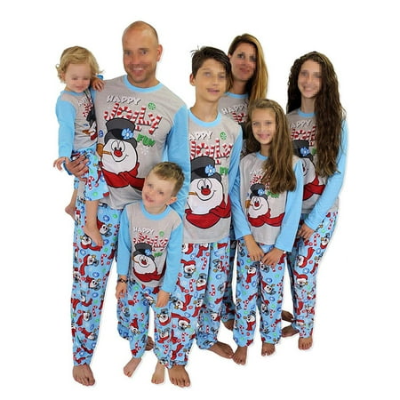 

Yinyinxull Family Matching Christmas Cotton Pajamas Set Snowman Adult Kids Girl Boy Sleepwear Nightwear